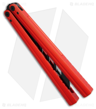 Glidr Pacific Butterfly Knife Ruby Aluminum (4.6" Black Trainer)