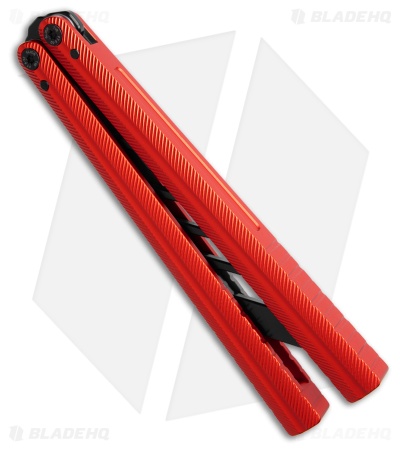 Glidr Pacific Butterfly Knife Ruby Aluminum (4.6" Black Trainer)