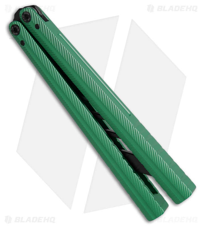 Glidr Pacific Butterfly Knife Seafoam Aluminum (4.6" Black Trainer)