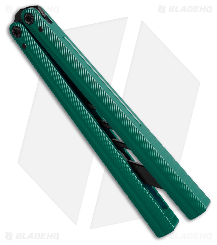 Glidr Pacific Butterfly Knife Sky Blue Aluminum (4.6" Black Trainer)