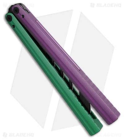 Glidr Pacific Butterfly Knife Tealberry Aluminum (4.6" Black Trainer)