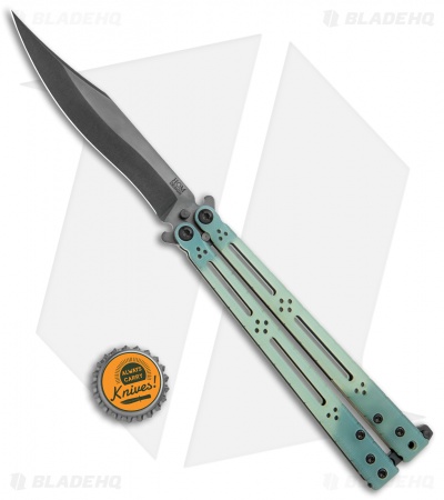 Hom Design Ghost Basilisk-R Balisong Knife Natural G-10 (4.6" Black)