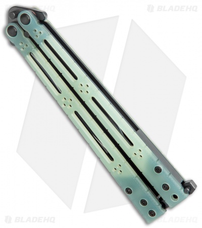 Hom Design Ghost Basilisk-R Balisong Knife Natural G-10 (4.6" Black)
