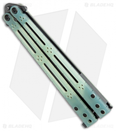 Hom Design Ghost Basilisk-R Balisong Knife Natural G-10 (4.6" Black)