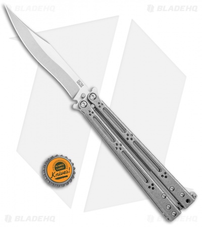 Hom Design Basilisk-R Titanium Balisong Butterfly Knife (4.6" SW) SS Spacers