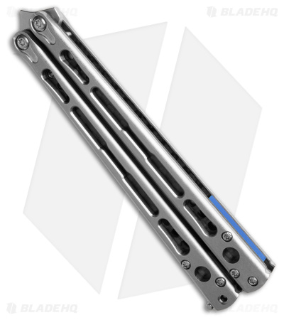 HOM Design Chimera V2 Balisong Knife Gray Ti + CF/Blue G-10 (4.75 SW)