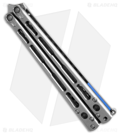 HOM Design Chimera V2 Balisong Knife Gray Ti + CF/Blue G-10 (4.75 SW)