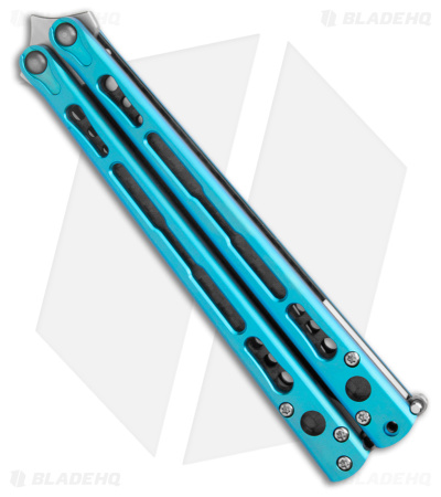 HOM Design Chimera V2 Balisong Knife Blue Ti + CF/White G-10 (4.75 Satin)