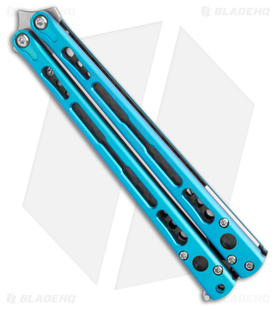 HOM Design Chimera V2 Balisong Knife Blue Ti + CF/White G-10 (4.75 Satin)