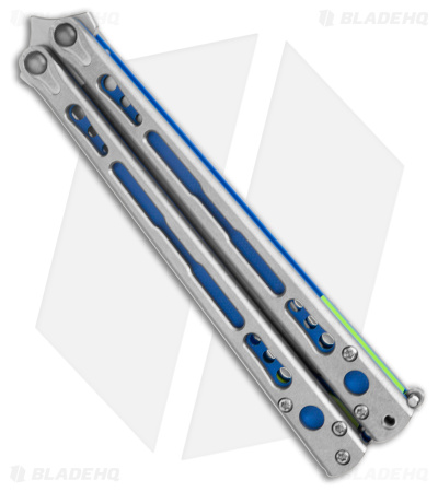 HOM Design Chimera V2 Balisong Knife Gray Ti + Blue/Green G-10 (4.75 SW)