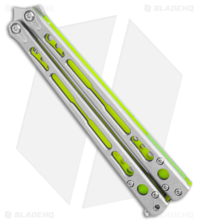 HOM Design Chimera V2 Balisong Knife Gray Ti + Day Glow G-10 (4.75 SW)