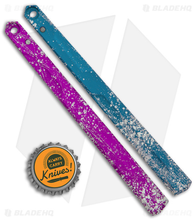 Flytanium Splatter Aluminum Channel Handles for Kershaw Lucha Balisong Knife