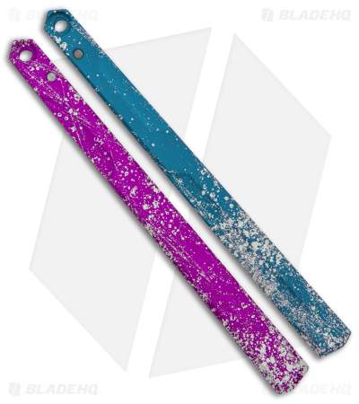 Flytanium Splatter Aluminum Channel Handles for Kershaw Lucha Balisong Knife