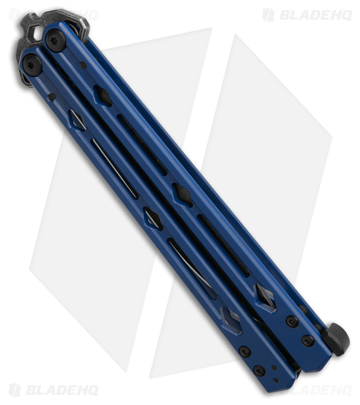 Kershaw Lucha Balisong Butterfly Knife Blue (4.5" Blackwash) 5150BLUBW