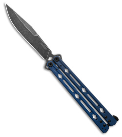 Kershaw Lucha Balisong Butterfly Knife Blue (4.5&quot; Blackwash) 5150BLUBW | 128156
