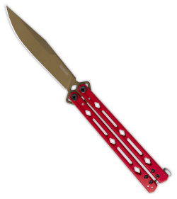 Kershaw Lucha Balisong Butterfly Knife Red (4.5" Bronze) KS5150REDBRZ