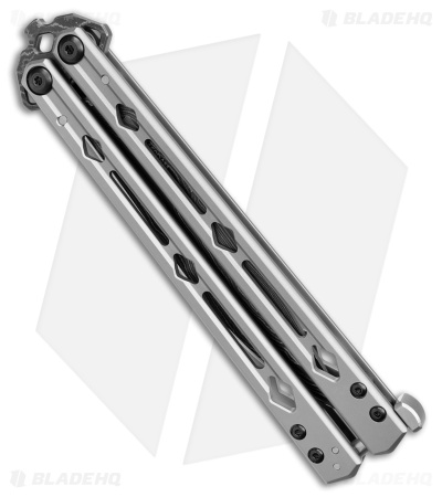 Kershaw Lucha Balisong Butterfly Knife Gray Stainless (4.5" Damascus) 5150DAM
