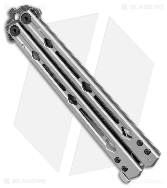 Kershaw Lucha Balisong Butterfly Knife Gray Stainless (4.5" Damascus) 5150DAM