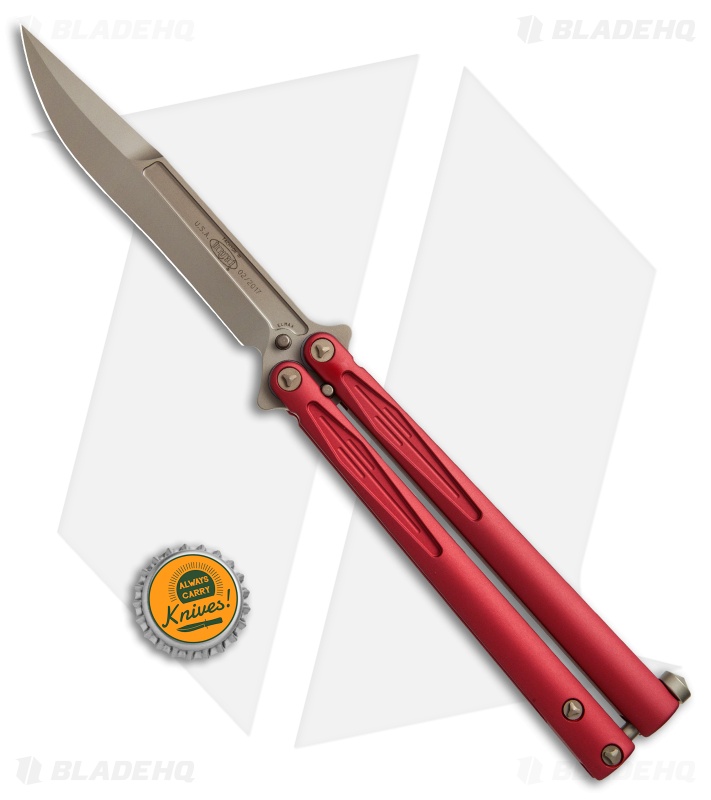 Microtech Tachyon III Balisong Butterfly Red (4.5" Bronze) 173-13RD