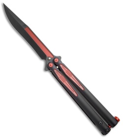 Microtech Tachyon III Balisong Butterfly Knife (4.5" Black/Red) 173-1BW