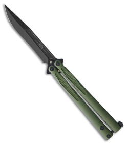 Microtech Tachyon III Balisong Butterfly OD Green (4.5" Black) 173-1DLCOD