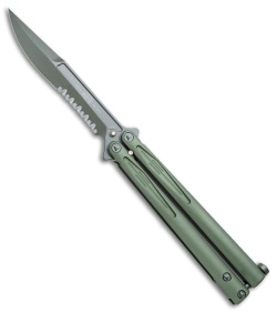 Microtech Tachyon III Balisong Butterfly OD Green (4.5" OD Green Serr) 173-2GR