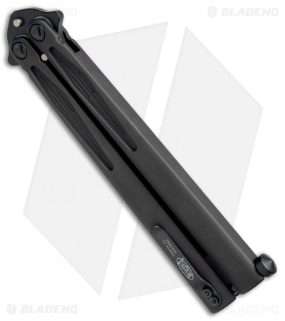 Microtech Tachyon III Balisong Butterfly Knife Tactical (4.5" Black Serr) 173-2T