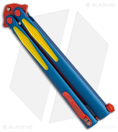 Microtech Tachyon III Balisong Butterfly Super (4.5" Red/Blue/Yellow) 173-13SM