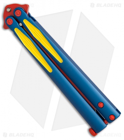 Microtech Tachyon III Balisong Butterfly Super (4.5" Red/Blue/Yellow) 173-13SM