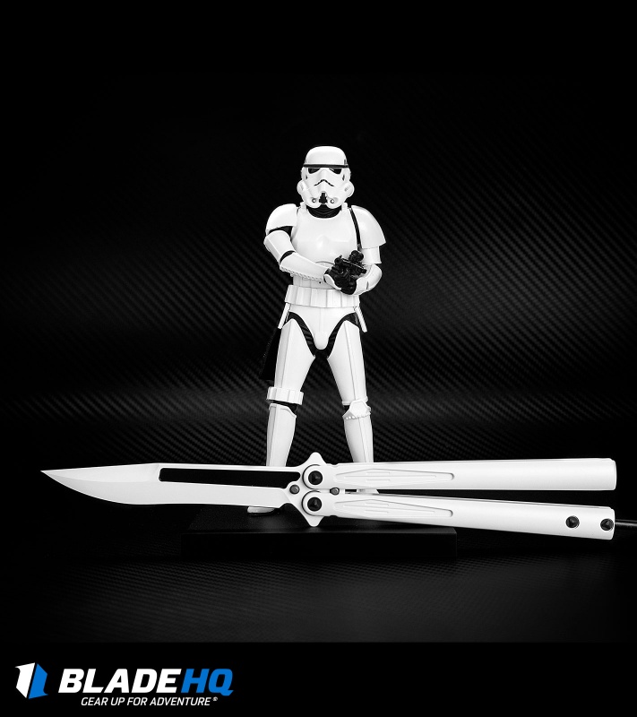 Microtech Tachyon III Balisong Butterfly Storm Trooper (4.5" White) 173-1ST