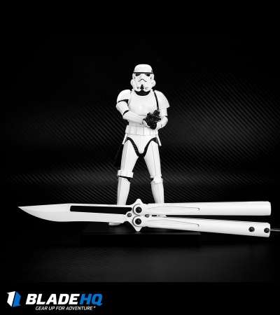 Microtech Tachyon III Balisong Butterfly Storm Trooper (4.5" White) 173-1ST