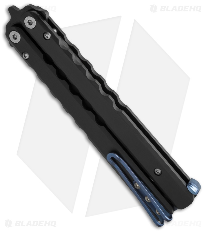 Pro-Tech FlyFather Butterfly Knife DLC Black Titanium w/Clip (4.25" Black)