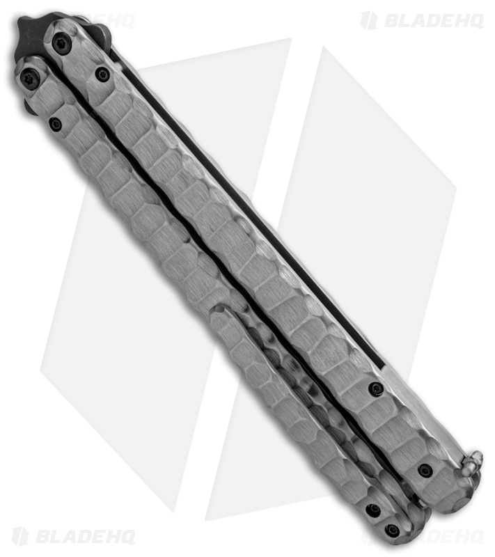 Sam Eddleman Bowie Balisong Butterfly Knife Sculpted Titanium (5.5" Acid Wash)