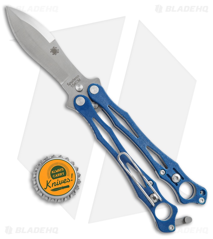 Spyderco SmallFly Blue G10 Butterfly Knife Balisong Flipper B02GPBL *Collection*