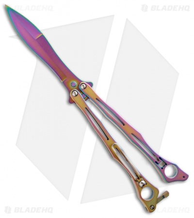 Spyderco Spyderfly Butterfly Knife Spectrum Stainless Steel (4.25" Rainbow)