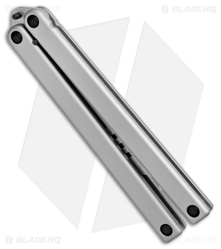 Squid Industries Mako Bottle Opener Balisong Trainer Silver (4.3" SW