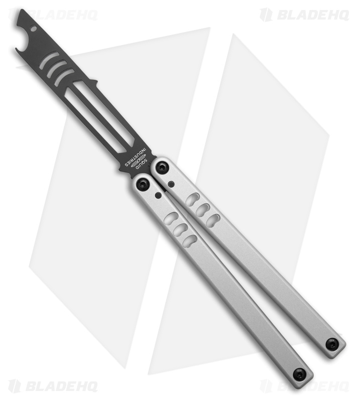 Squid Industries mako V4.5 バタフライナイフ Squid Industries Inked Mako V4.5 Bottle Opener Balisong