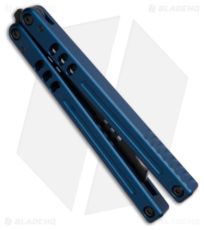 Squid Industries Mako V5 Bottle Opener Balisong Trainer Blue (4.3" Black)