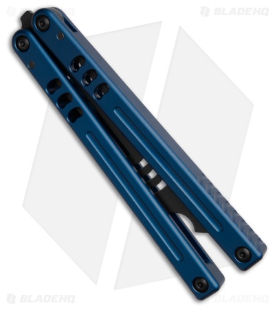 Squid Industries Mako V5 Bottle Opener Balisong Trainer Blue (4.3" Black)