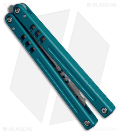 Squid Industries Mako V5 Bottle Opener Balisong Trainer Teal (4.3" SW)