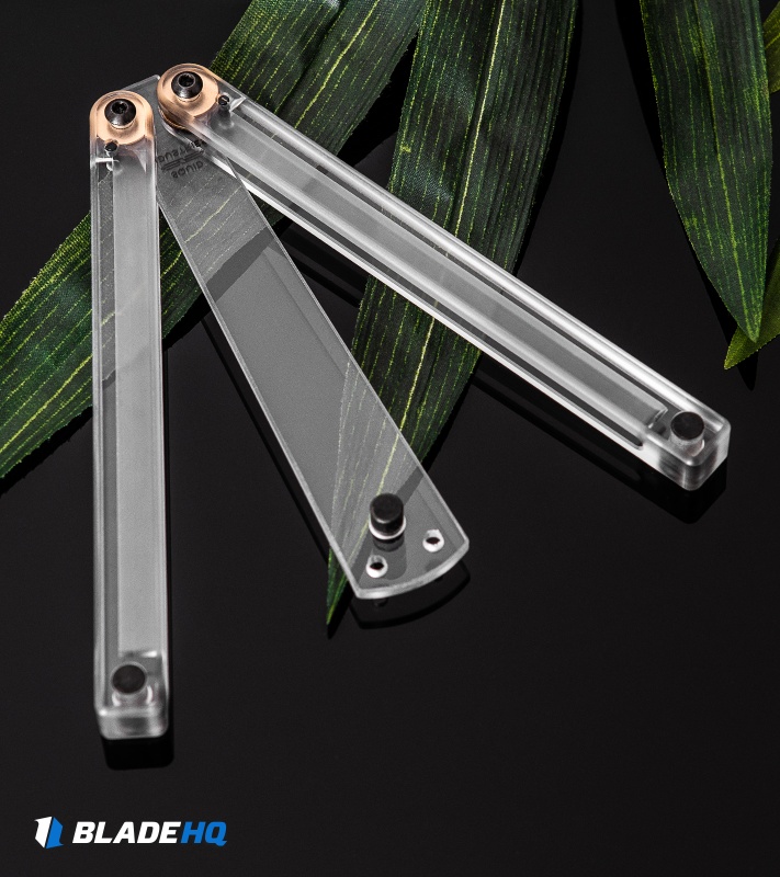 Squid Industries Squiddy C Butterfly Balisong Trainer Clear Pvc 4 5 Clear Blade Hq