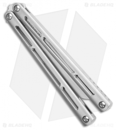 Squid Industries Tsunami Balisong Butterfly Knife Zir Blast Ti (4.5" Satin)