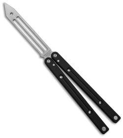 Squid Industries Swordfish Butterfly Balisong Knife Black Trainer w/ Silver  Handle and Black Hardware - Tactical Elements Inc