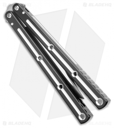 Squid Industries Krake Raken Limited Bowie Balisong Knife Black (4.5" Two-Tone)