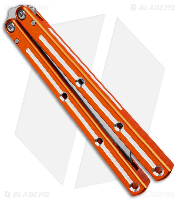 Tanto Rake Raken Squid Krake Raken Tanto V2.5 Balisong Orange/Gray | Blade HQ