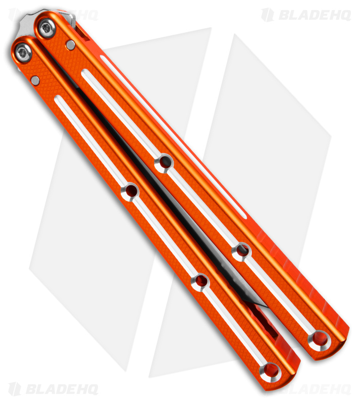 Tanto Rake Raken Squid Krake Raken Tanto V2.5 Balisong Orange/Gray | Blade HQ