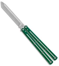 Squid Industries Krake Raken Tanto V3 Balisong Knife Dual Tone Green (4.5")