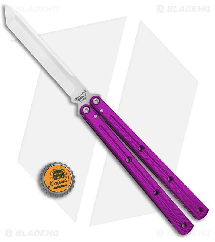 値下げ中 SQUID INDUSTRIES バタフライナイフ パープル Squid Industries Krake Tanto V2.5 Purple (Satin) - Blade HQ