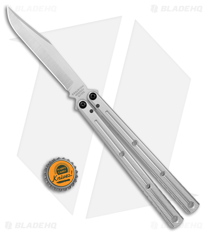 Squid Krake Raken V3 Bowie Balisong | Silver - Blade HQ