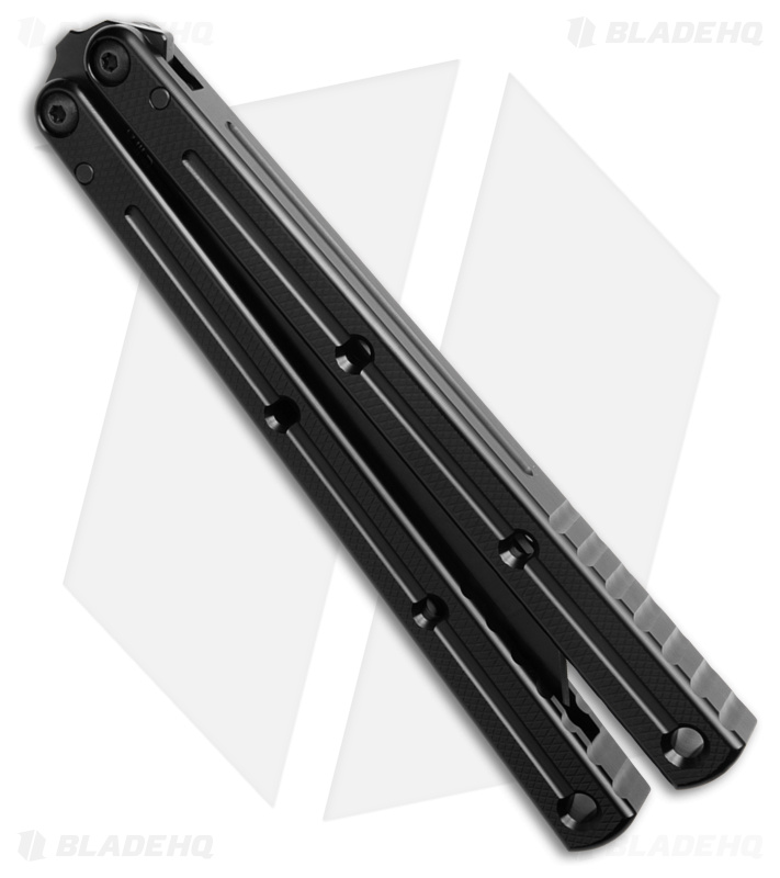 スポーツトイ・アクショントイ squid industries krake raken V3 Black Squid Ind Krake Raken V3 Balisong Knife Black Al (Black)